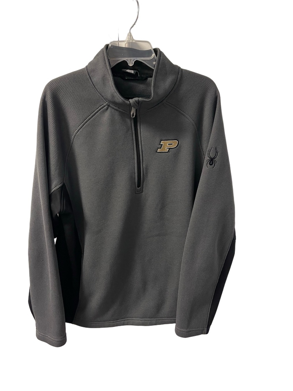 Purdue Boilermaker University Grey Black Half-Zip Pullover Sz XL -Excellent Cond